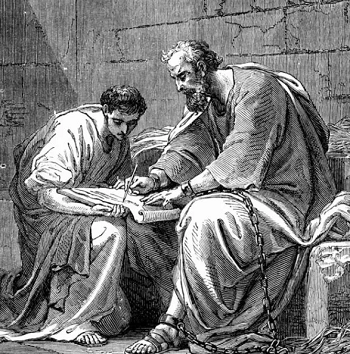paul writing in chains